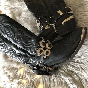 Leather cowboy boots